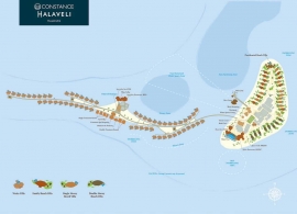 Constance Halaveli Maledivy - mapa resortu