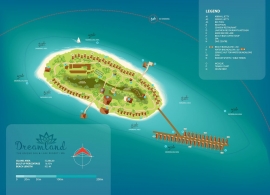 Dreamland resort Maledivy mapa