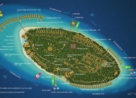 Dusit Thani Maledivy mapa resortu