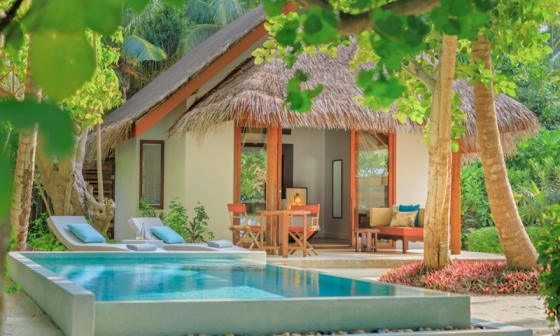 Dusit Thani Maledivy - deluxe plážová vila s bazénem