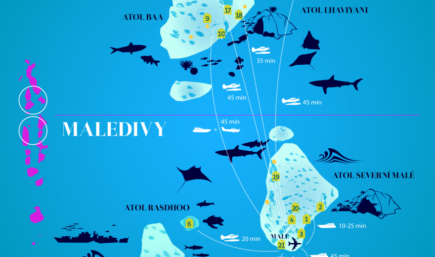 Maledivy mapa