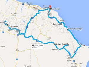 Trasa programu v Ománu